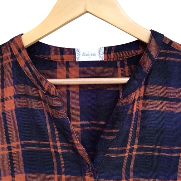 Altar’d State San Francisco Copper Long Sleeve Plaid Button Down Size Me… - Picture 4 of 5
